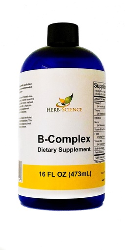 [BRSWGFQZOUIBO2AY] Vitamin B-Complex,Super B Complex Vitamins with Vitamin C Liquid, 16 oz - All B Vitamins Including B1, B2, B3, B5, B6, B7, B9, B12, Folic Acid, Niacin, Biotin, Alcohol-Free - Herb-Science