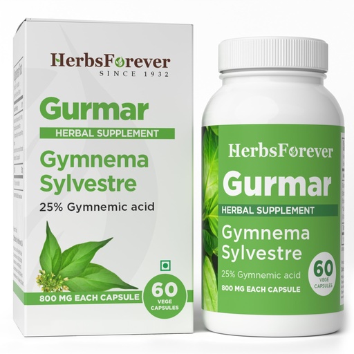 [BRSROYYOBEIAGC3X] Herbsforever Gurmar Capsules | Gymnema Sylvestre Herbal Supplement | 7:1 Concentrated Extract | Supports Healthy Lifestyle | 60 Veg Capsules | Non-GMO & Vegan