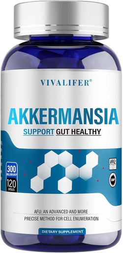 [BRSRAHD7OB6B4F3D] 300 Billion AFU Akkermansia Probiotic Supplement, 120 Capsules Supports Immune, Digestive & Overall Health, Increases GLP-1 Production for Men & Women - 2 Pack