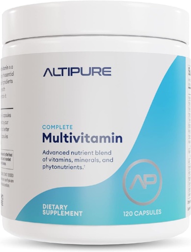 [BRSROYACCF6QYH3H] ALTIPURETM Multivitamin completo, sem glúten, sem leite, coração, osso, saúde dos olhos e cérebro, função imune, 120 cápsulas