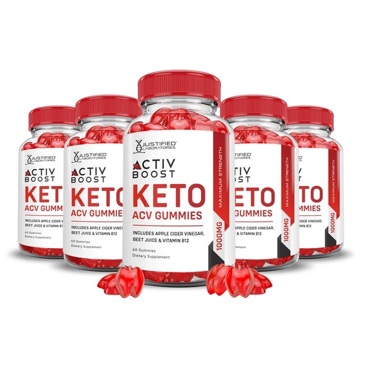[BRSROBAKOV7GYADB] Justified Laboratories Activ Boost Keto ACV Gummies (1000 mg) - 60 Count, Pack of 5 - Formulated with Apple Cider Vinegar, Folate & Vitamin B12 - Non-GMO, Vegan, Gluten Free - 150 Servings
