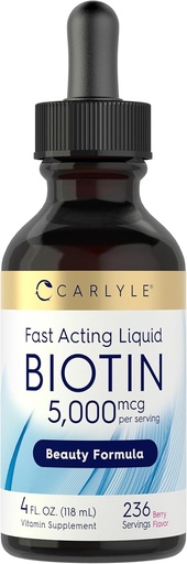 [BRSROZD2C5YWGAIU] Carlyle Biotin 5000mcg Líquidas gotas Silencio 4 fl oz Silencio para Mujeres y Hombres Silencio Berry Flavor ← Belleza Fórmula Anterior Vegetariano, No GMO &amp; Gluten Suplemento Gratis