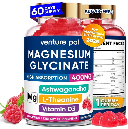 [BRSRAEIPC4JRQYLK] 60 день постачання магнію Glycinate 400mg Gummies з ashwagandha, L-Theanine, CoQ10, вітамін D3 & B6, Sugar Free Magnesium Gummies для дорослих і дітей, стрес Relief, сну & Calm, Vegan, Gluten Free