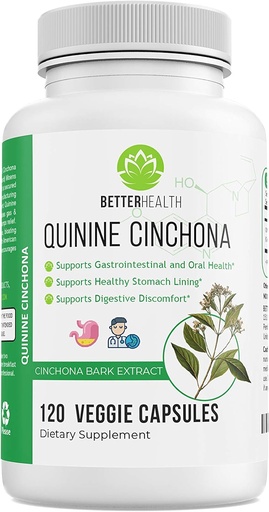 [BRSWYBD4OUCWOAD2] Quinin Cinchona Bark Extract Herbal supplement til Gastrointestinal og oral støtte, øge immunsystemet, ben kramper Relief, muskelkramper - 500 mg - 120 Caps