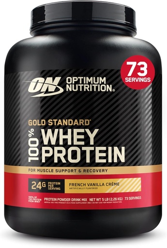 [BRSWIYQYCADGOH3C] Optimum Nutrition Gold Standard 100% Whey Protein Powder, French Vanilla Crème, 5 Pound (Balení květen Vary)