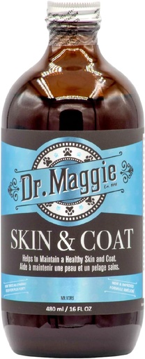 [BRSWG2QZOVYWK3T6] Dr. Maggie Skin and Coat | Omega 3 Supplement with Fish Oil, Flax, and Olive Oil | 480 ml