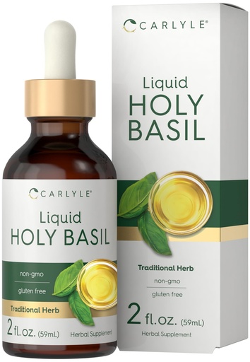 [BRSROGQTDECG2AYZ] Carlyle Holy Basil Liquid Drops | 2 Fl Oz | Tulsi Leaf Extract | Vegetarian, Non-GMO & Gluten Free Supplement