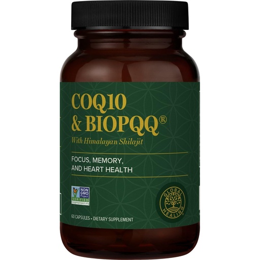 [BRSWGAIPBABQOG3Z] Global Healing Center CoQ10 & BioPQQ with Pure Himalayan Organic Shilajit-Antioxidant Care for Heart & Brain Health,Mitochondria Energy Optimizer for Men & Women-Coenzyme Ubiquinone 150mg, 60 Capsules