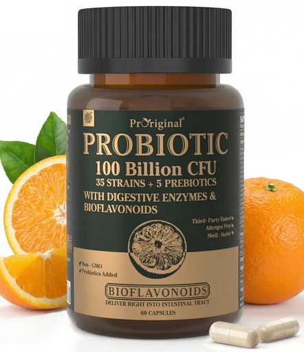[BRSRMBQQAUMA2CTU] Probiotics with Prebiotics for Men and Women - 35 Strains Probiotics 100 Billion CFU for Gut & Digestive Health, Vegan Acidophilus Probiotic Supplement, Non-GMO Raw Probiotic 60 Capsules