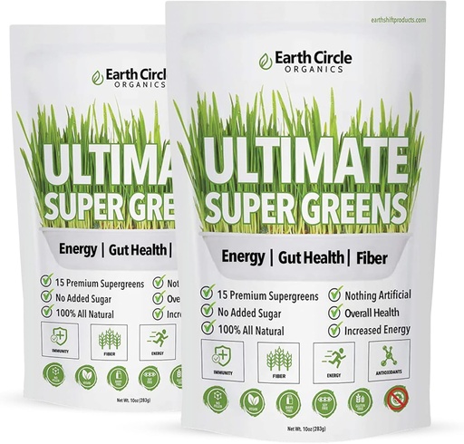 [BRSW2YYYPIMA4DLZ] Earth Circle Organics Ultimate Super Greens Toz 30 Hizmet, 10oz (Pack of 2)