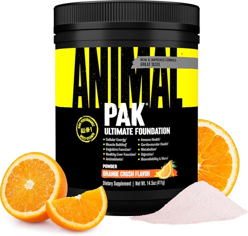 [BRSROZD5CUCAOGYY] Animal Pak - Convenient All-in-One Vitamin & Supplement Powder - Zinc, Vitamins C, B, D, Amino Acids, Immune Support, Digestive Enzymes, and More - Daily Multivitamin for Women & Men - 60 Scoops