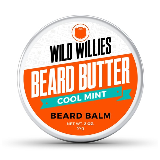 [BRSWKEA4AV6B2CTO] Wild Willies Premium Beard Balm for Men, Leave-In Butter Conditioner with Organic Ingredients, Promote Growth, Removes Itch & Dandruff - Restores Moisture - Cool Mint, 2 Oz