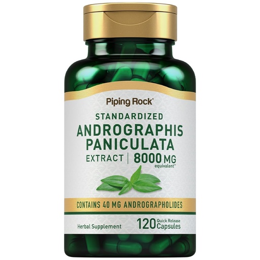 [BRSRMAQQCUMAEDTJ] Piping Rock Andrographis Paniculata Extract | 120 Capsules | Standardized Herbal Supplement | Non-GMO, Gluten Free