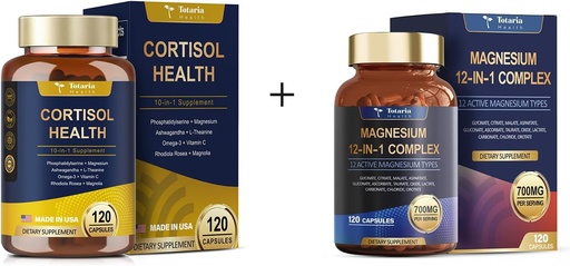 [BRSRAGI5OUPBGFY3] Totaria Cortisol Supplemen+12 in 1 Magnesium Capsules