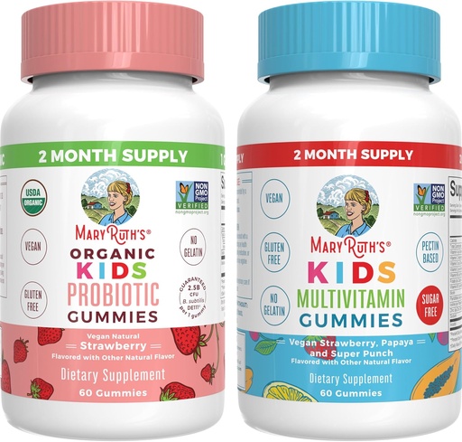 [BRSW2HANCAMRA2T2] MaryRuth Organics Multivitamin and Probiotic Gummies (Strawberry) for Kids ← Clean Label Project Verified®  sometida Vitamins for Gut Health, Immunity, " Global Wellness ← Vegan, Non-GMO, Gluten Free