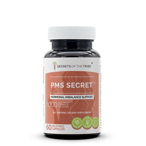 [BRSWGAILOQAQOF33] Secrets of the Tribe PMS Secret 60 Capsules, 1000 mg, Black Cohosh, Cramp, Vitex, Valerian, Dandelion, Chamomile, St. John's Wort. Hormonal Imbalance Support (60 Capsules)
