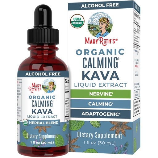 [BRSWYHAPBUFBAHQU] MaryRuth's Kava Root Liquid Extract for Calm & Relaxation | Nervine & Adaptogenic Herbal Blend | USDA Organic | Sugar Free | Gluten Free | Vegan | Non-GMO | Ages 14+ | 1 oz | 30 Day Supply
