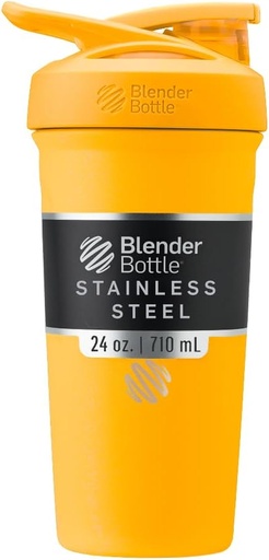 [BRSW2CARCRYB6EL2] BlenderBottle Sport Insulated Stainless Steel Shaker Pudele ar Wire Whisk, 24-Ounce, Mango – Olbaltumvielas Shakes & Hydration sportistiem un fitnesa Enthusiasts, Easy Mixing, Keeps Drinks Auksts, Bloķējams Lid