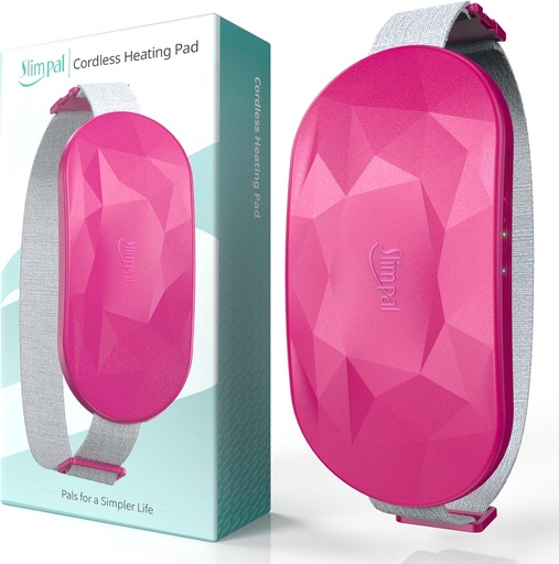 [BRSRA2YNBMDQYFDK] Slimpal Portable Heating Pad for Period Cramps, Electric Cordless Back Belly Waist Heating Pad for Menstrual Cramp Relief, Rechargeable Wearable Heat Belt Gifts for Her Women Girl Wife, Dark Pink