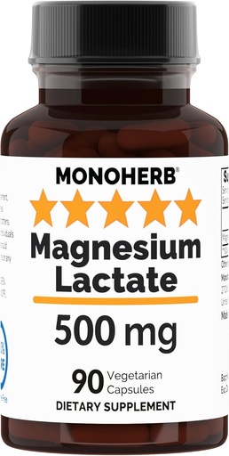 [BRSWYZQ5CUDQIHI2] Magnesium Lactate 500 mg - 90 Vegetarian Capsule
