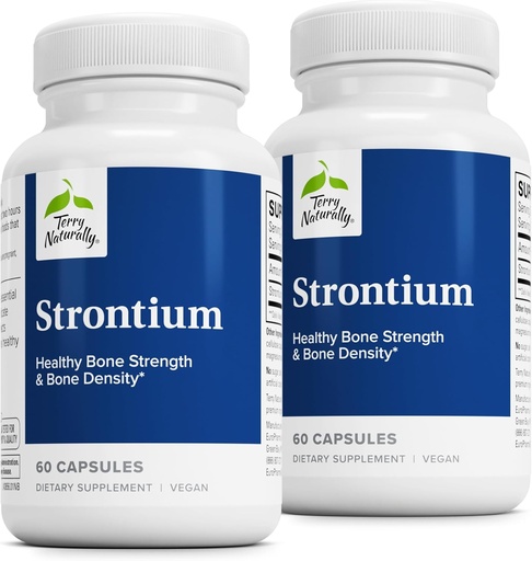 [BRSWKGY6PIGQ2CL6] Terry Naturally Strontium - Bone Health & Strength Support Supplement - Supplement with Vegan Capsules - with Strontium Citrate for Superior Absorption - 60 Capsules (Pack of 2)