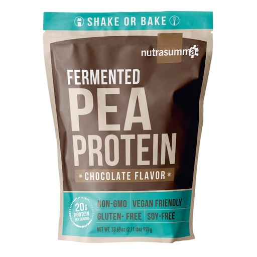 [BRSWKGQYCIPWK2L6] Nutrasumma Pea Protein Powder, Vegan Chocolate Flavor, 100% Plant Based, No Artificial Sweeteners, Non GMO, Gluten Free & Soy Free, 2.11 LB