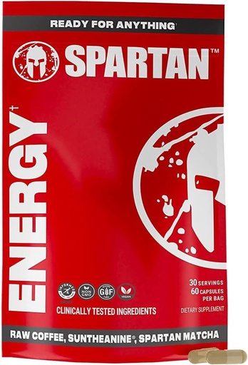 [BRSW2HAYBMFBECQV] Spartan, Capsules de Energía, Energía Larga La Manera Madre Naturaleza Intendida, Licuada Propietaria de Caffeine Natural, Suntheanine y Matcha Orgánica, 60 Cuenta