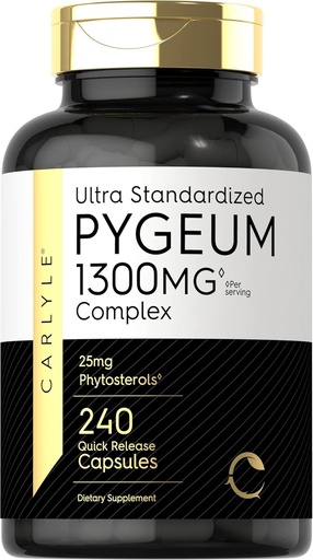 [BRSWGEIBCIJRM23F] Carlyle Pygeum Supplement 1300mg | 240カプセル | Non-GMO、グルテンフリー | アフリカム樹皮エキスサプリメント