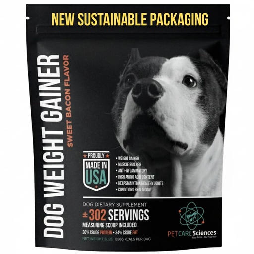 [BRSRMYANCQCAOA3D] (5 Pounds) - 302 Servings of Dog Weight Gainer - Weight Gain Supplements for Dogs - Canine and Dog Muscle Builder - Made in The USA