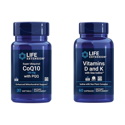 [BRSROAIKC56AIYL5] Life Extension Super Ubiquinol CoQ10 with PQQ, CoQ10, PQQ & Vitamins D and K with Sea-Iodine, Vitamin D3, Vitamin K1 and K2