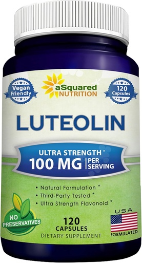 [BRSW2BD2A4BGCYIU] Luteolin 100mg - 120 cápsulas - Luteolina Suplemento " Powder Complex Pills Commonly Taken with Quercetin - Supports Brain &amp; Memory Health