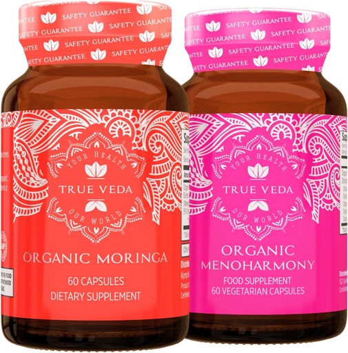 [BRSRAHY5OJYBY3TV] True Veda Support Bundle USDA Organic ® Multi-Award-winning ® Organic Moringa ® Organic MenoHarmony Kapsler