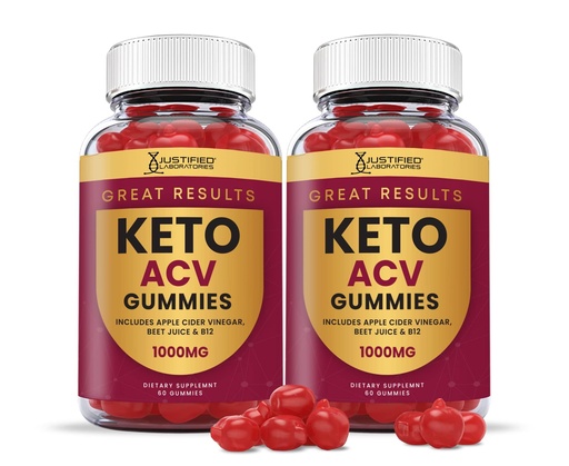 [BRSRMHYZB4NBQCQ3] Justified Laboratories (2 Pack) Great Results Keto ACV Gummies 1000MG with Pomegranate Juice Beet Root B12 120 Gummys