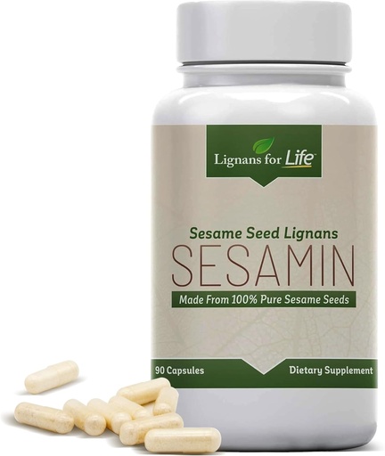 [BRSWIGL7CMGAYFDG] Lignans For Life Sesame Extracto - 540 mg con 81 mg Sesamin e 27 mg Sesamolina, Saúde do fígado e Suplemento Inmuno para o equilibrio hormonal e benestar global en homes e mulleres, 90 cápsulas