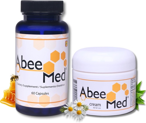 [BRSWGEIHOQFR4DI6] AbeeMed Natural Supplement 60 Capsules + Крем 2 oz Значення пакет - Bee Venom Apitoxin - Болі підтримки - мобільність