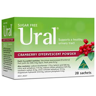 [BRSWYGAOBABGACLX] Ural Cranberry Effervescent Powder 4G * 28 Sachets Urinary Alkalinizer Cystitis Relief