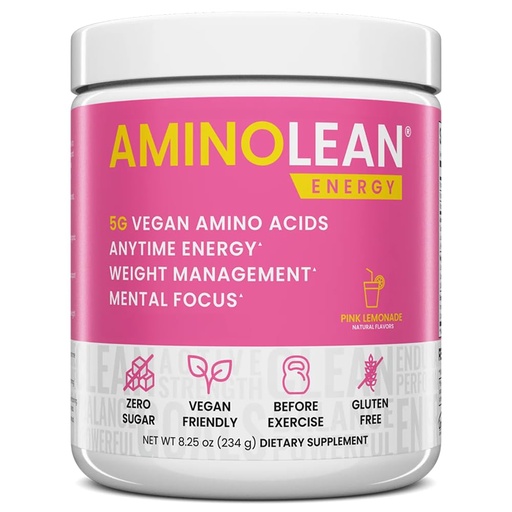 [BRSWGFA5C4HBS33D] RSP NUTRITION AminoLean Pre Workout Powder, Amino Energy & Weight Management with Vegan BCAA Amino Acids, Natural Caffeine, Preworkout Boost for Men & Women, 30 Serv, Pink Lemonade…