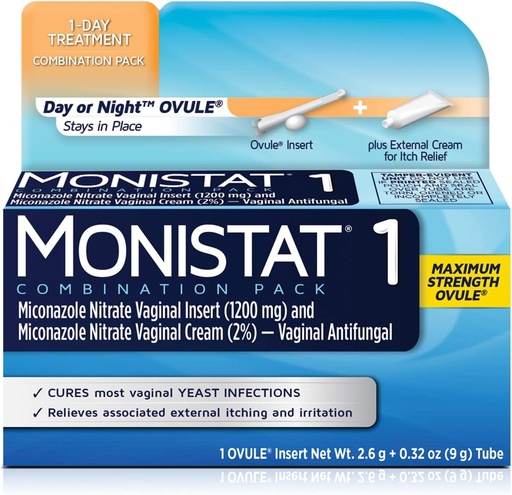 [BRSWKHY5AYHRCCQ2] MONISTAT 1-Dose Yeast Infection Treatment, 1 Ovule Insert & External Itch Cream