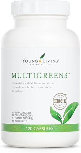 [BRSWI2T2BJ5RM3LC] Young Living MultiGreens Capsules - 120 ct Aceites Esenciales - Boost Vitality &amp; Support Glandular, Nervous, Circulatory Systems - Suplemento Herbal con aceites revitalizantes