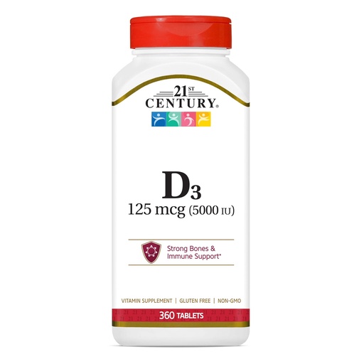 [BRSWI237BINQ4YL2] 21st Century D3 5000 IU Tablets, 360 Count (Pack of 1)