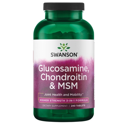 [BRSWIY36BQEBYF36] Swanson Glucosamine Chondroitin MSM (methylsulfonylmethane) 3-in-1 Formula Joint Mobility Flexibility Comfort Cartilage Connective Tissue Health Support Dietary Supplement 240 Tablets (Tabs)