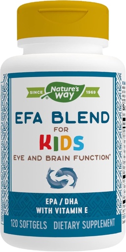 [BRSWIYT3PMDGA2D4] Nature's Way EFA Blend for Kids with vitamin E, Supports Eye and Brain Function*, 120 Softgels