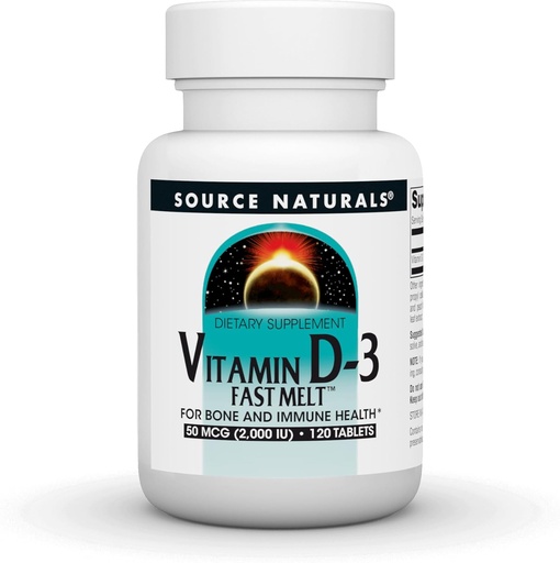 [BRSWICYPOF5BKFLG] Sumber Vitamin D-3 Melt Cepat, Mendukung Bone & Imune Kesehatan * - Black Cherry Peach Flavor - 120 Fast Melt Talet