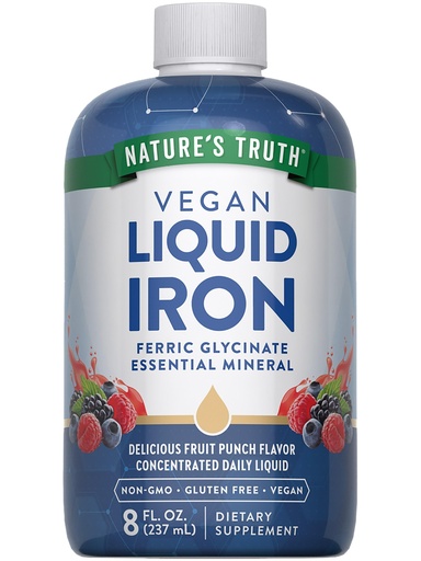 [BRSRA2YBDIGW2FLL] Nature's Truth Liquid Iron Drops Supplement 18mg | Essential Mineral | Vegan, Non-GMO, Gluten Free