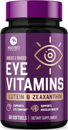 [BRSRMEA2CB5BO3DK] Eye Vitamins Supplements - 3x Strength Eye Health Vitamin with Lutein and Zeaxanthin - Vision Macular Health & Dry Eyes Support With Zinc, Vitamins C E & Minerals, Bottled in USA - 60 Capsules