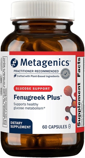 [BRSWIYYMA54BYDI5] Metagenics Fenugreek Plus - Apoyos Metabolismo saludable* - Apoyo herbal vegetariano - con el Extracto de Melón Bitter &amp; Gymnema - Sin gluten - 60 cápsulas