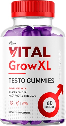 [BRSRAHY5BF7B4DTO] Vital Grow XL Gummies, Vital Grow XL Testo Gummies Maximale sterkte Geavanceerde vitamine Formule, Vital GrowXL Vitale VitalGrowXL Me Gomitas Premium Chewable Vitalgrow Supplement (60 Gummies)