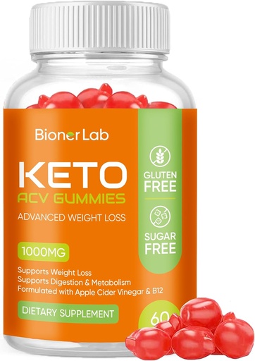 [BRSROFIPA4DQE3TK] BionerLab Keto ACV Gumies for Advanced Weight Loss Rýchle Belly Tuk Burn - Cukor Gluten Free Pro Active Super Apple Cider Ocogar Diet Supplement for Muži Ženy - Trávenie Metabolizmus vlasov zdravie kože