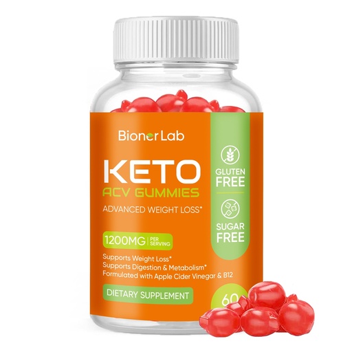 [BRSROFIPA4DQE3TK] BionerLab Keto ACV Gummies for Advanced Weight Loss Rapid Belly Fat Burn - Sugar Gluten Free Pro Active Super Apple Cider Vinegar Diet Supplement for Men Women - Digestion Metabolism Hair Skin Health