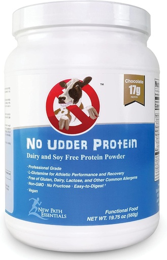 [BRSWIFIOBQEBU23I] No Udder Protein | Vegan Protein Powder | Soy Free Protein Powder | Chocolate | 17g Protein | 1lb